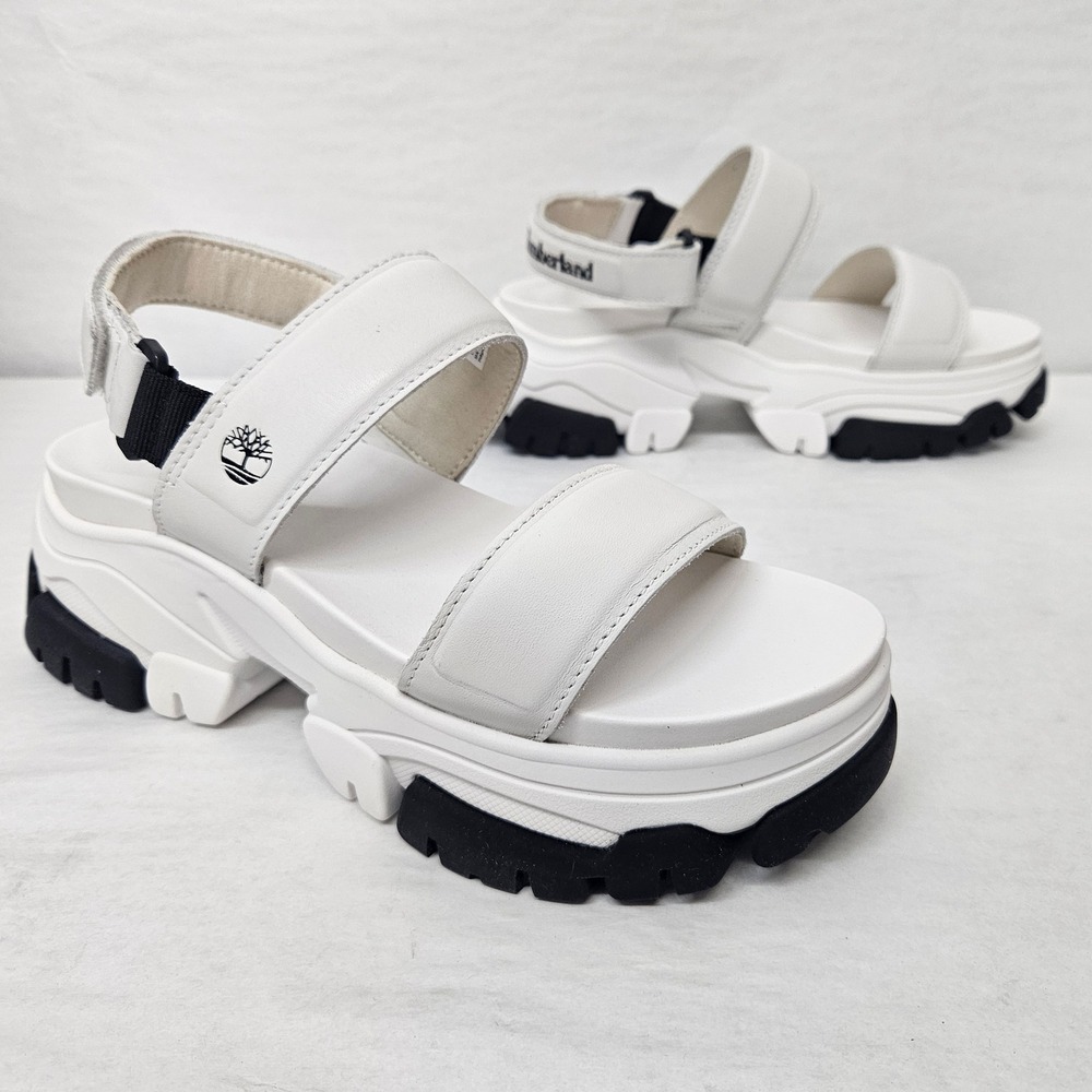 Timberland Adley Way Backstrap Platform Sandal TB0A5USM White‎ Women's Size 9